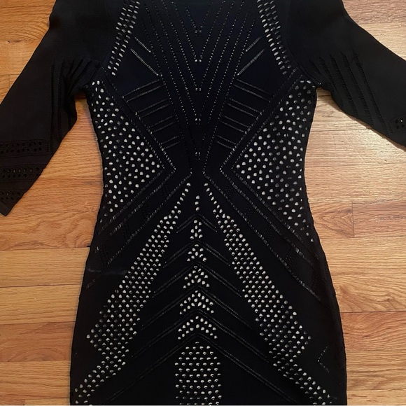 Calvin Klein Black Patterned Bodycon Dress - Picture 3 of 4
